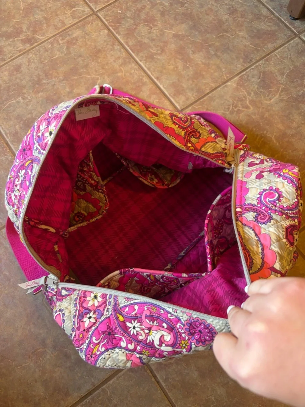 Vera Bradley Hot Pink Quilted Floral Tote
